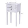 Set of 2 bedside tables 40x32.5x75cm., white