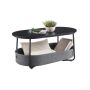 Round coffee table VASAGLE LCT244B56, with storage compartment, 100 × 45.7 × 55 cm