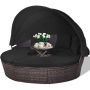 Round outdoor furniture set, with canopy, Black, 192 × 177 × 146 cm