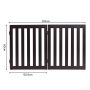 Pet Fence, 3 Panels, Brown, 60 × 61 × 2.54 cm