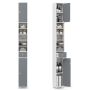 Tall storage cabinet 180 cm with 2 doors and 1 drawer, gray and white