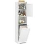 Tall bathroom cabinet, with 48 l laundry basket, White, 40 × 40 × 170 cm
