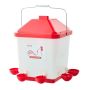 Автоматическая поилка для кур VEVOR 5GAL D, 19 л, 6 отверстий для питья, Белая/красная, 35,4 × 35,2 × 34,0 см