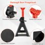 Car jack set, 2 pcs., 12 t each, 33 × 30 × 48–75 cm