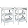 Set of 2 bedside tables 40x40x61cm, white