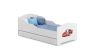 Children's bed Michas with drawer and mattress 164 cm x 85 cm x 63 cm, sports car