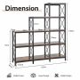 Freestanding shelf 115x30x130cm., brown/black