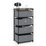 Bedside table 42x33.5x84.5cm., gray/black