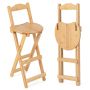 Bamboo folding chair with footrest, natural, 1 pc