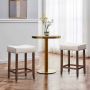 Bar stools, 2 pcs, White/grey, 43 × 61 × 33 cm