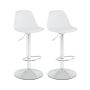 Bar stools, 2 pcs, white