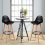 Bar stools, 2 pcs, Black/white, 42.5 × 40 × 92 cm