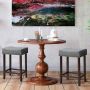 Bar stools, 2 pcs, Gray, 43 × 61 × 33 cm