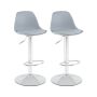 Bar stools, 2 pcs, grey