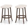 Bar stools, 2 pcs, Brown and cream, 46 × 74 × 43 cm