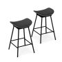 Bar stools, 2 pcs., swivel, with footrests, Black, 43 × 45 × 71 cm