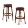 Bar stools, 360° swivel, 2 pcs, Brown, 50 × 62/74 × 50 cm