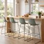 Bar stools, 4 pcs, Green, 48 × 103 × 46 cm