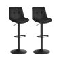 Bar stools VASAGLE, 2 pcs, Black, 48.5 × 93.5–114 × 43 cm