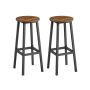 Bar stools VASAGLE, 2 pcs, Brown/black