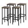 Bar stool set, 4 pcs, 30 × 30 × 65 cm