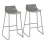 Bar stool set, 2 pcs, Grey, 49 × 84 × 48 cm