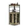 Bar cabinet, corner, with glass holders and adjustable shelf, Brown, 48.26 × 129.54 × 48.26 cm