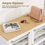 Shoe cabinet, 7 levels, 5 adjustable shelves, White, 80 × 106 × 37 cm