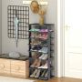 Shoe rack, 7 tiers, Black/white, 45 × 110 × 25 cm