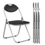 Set of 4 dining chairs 47x46x79cm., black/silver color