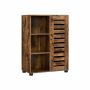 Cabinet with glass top and sliding doors