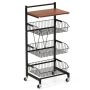 Kitchen trolley 40x31x88cm., black/brown