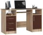 Desk NORE Ana 124 cm, dark brown/oak color