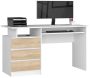 Desk NORE CLP S135, white/oak