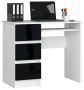 Desk NORE A-6, left, white/black