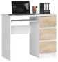 Desk NORE A-6, right, white/oak color