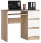 Desk NORE A-6, right, white/oak color
