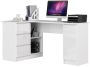 Corner desk NORE B20, left, white