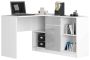 Desk with chest of drawers NORE B17, white/light brown