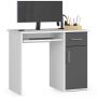 Desk NORE Pin, white/dark grey