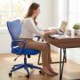 Office chair, Adjustable height, Blue, 63.5 × 95.5–103 × 62 cm
