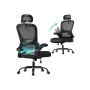 SONGMICS OBN041B01 office chair, with foldable armrests, 71.5 × 116–135 × 64 cm