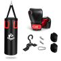 Boxing bag set, 2 pads and 2 gloves, 12 × 12 × 31.5 inches