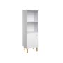 High shelf with drawer, white