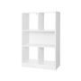 Bookcase with 4 open compartments, white