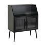 Sideboard, Open Shelf and 2 Doors, Black, 80.01 × 40.64 × 101.6 cm