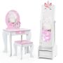 Children's mirror 31.5x30x115cm., white/black