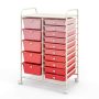 Trolley with drawers 63x37x87cm., white/pink
