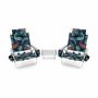 Set of 2 beach chairs and a table, assorted colors
