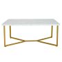 Coffee table 107x60x45.5cm., white/gold color